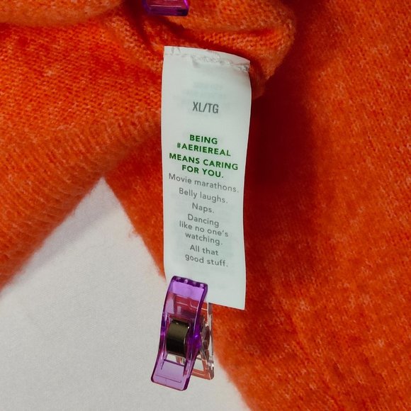 Orange aerie Campus Cool Plush Orange Cardigan Size S - Picture 4 of 7